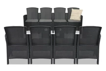 Technorattan-Set Lido für 8 Personen anthrazit Bica