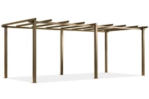 Barbados 3 x 6 m holzähnliches Garden Point Metall-Pergola-Gestell für die Terrasse