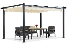 Barbados Terrassenpergola 3x3 m Garden Point anthrazit-beige