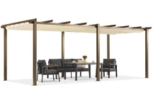 Barbados Terrassenpergola 3x6 m Garden Point holzähnlich-beige