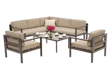 Garden Point Eckmöbelset für 4 Personen Porto Corner 6 braun