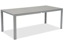 Großer Aluminium-Polyholz-Gartentisch 200 cm Verona Garden Point hellgrau