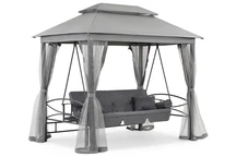 Nice Premium Garden Point Metall Gartenschaukel grau