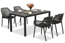 King/Aria anthrazit Gartenmöbelset für 4 Personen Bica