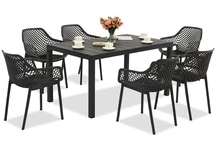 King/Aria anthrazit Gartenmöbelset für 6 Personen Bica