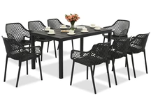 King/Aria anthrazit Gartenmöbelset für 8 Personen Bica