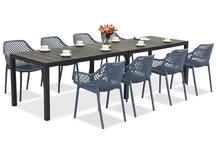 King Double/Aria anthrazitblau Gartenmöbelset für 8 Personen Bica