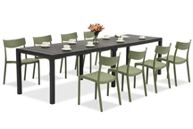 King Double/Provence anthrazitgrünes Gartenmöbel-Set für 8 Personen Bica