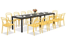 King Double/Vague anthrazit orange Gartenmöbelset für 12 Personen Bica