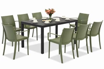 King/Victoria anthrazit-grünes Gartenmöbel-Set für 8 Personen Bica
