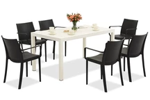 King/Victoria Gartenmöbelset weiß und anthrazit für 6 Personen Bica