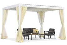 Lagos Premium 3x4 Garden Point freistehende Pergola für die Terrasse weiß