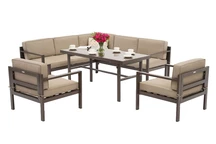 Lounge-Set mit Ecksofa für 4 Personen Porto Comida 6 braun Garden Point