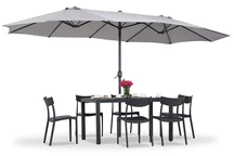 Merida Doppel-Gartenschirm 2,7 x 4,5 m grau Garden Point