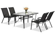 Modena Metall Gartenmöbel für 4 Personen mit kleinem Tisch Garden Point schwarz