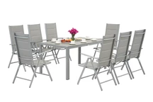 Polywood Verona Aluminium Garten-Set für 8 Personen Garden Point hellgrau