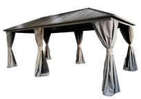 Sardinien 3x6 Metall-Pavillon mit Vorhängen Garden Point anthrazit