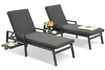 Set aus zwei Matera Garden Point Aluminium-Liegestühlen anthrazit