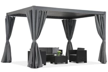 Terrassenpergola Lagos 3x4 mit Vorhängen Garden Point Anthrazit