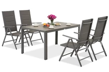 Verona Polywood Aluminium Garten-Set für 4 Personen Garden Point grau