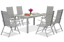 Verona Polywood Aluminium Garten-Set für 6 Personen Garden Point hellgrau
