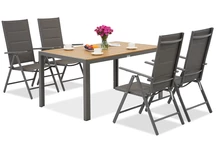 Verona Wood Aluminium Garten-Set für 4 Personen Garden Point grau