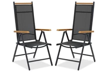 Verona Wood Garden Point Aluminium Stuhlset - 2 Stück