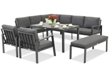 Zakintos Comida 7 Eckbankgarnitur mit Bank anthrazit Garden Point