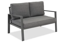 Zakintos Zweisitzer-Sofa aus Aluminium in Anthrazit Garden Point