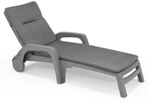 Technorattan Liege mit Kissen Bahama grau Bica