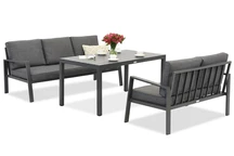Zakintos Apetito 5 Aluminium Set mit Sofas anthrazit Garden Point