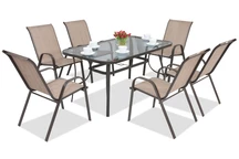 Die Garnitur aus Stahl für Essbereich Modena Braun für 6 Personen Garden Point