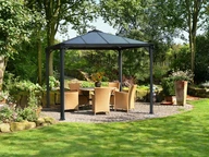 Gartenpavillon aus Aluminium Palermo Palram - Canopia 3 x 3 m Heat Block anthrazit