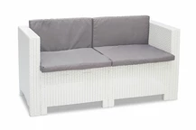2-Sitzer-Sofa aus Technorattan Colorado weißer Bica