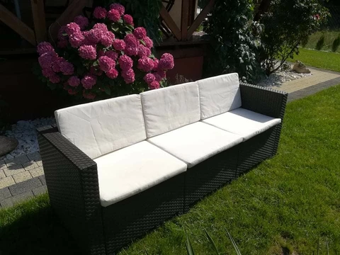 Gartensofas - Dreisitzer-Gartensofa aus grünem Rattan Colorado braun Bica