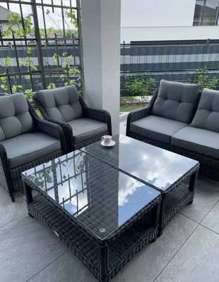 Toledo Coffee 7 Garden Point anthrazit luxus technorattan möbel