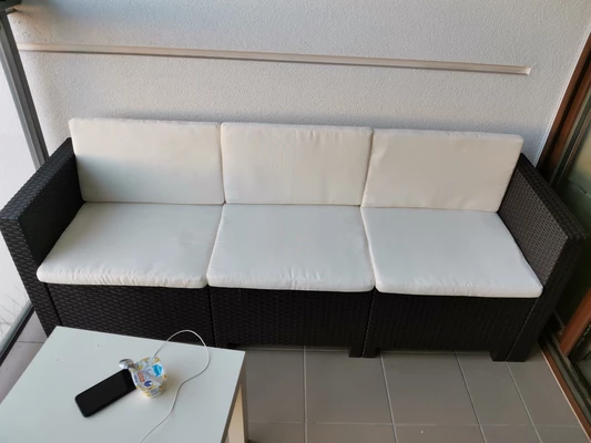3-Sitzer-Technorattan-Sofa Colorado Bronze Bica